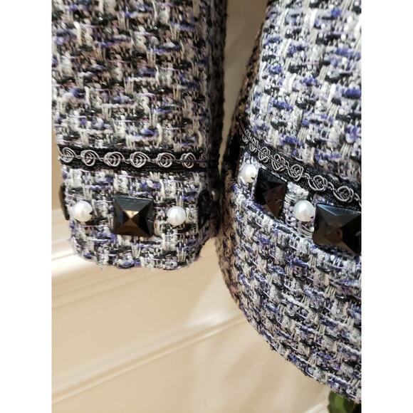 ECI Women Multi Rhinestone Lined Polyester Long Sleeve Casual Jacket Size Medium - Picture 5 of 14